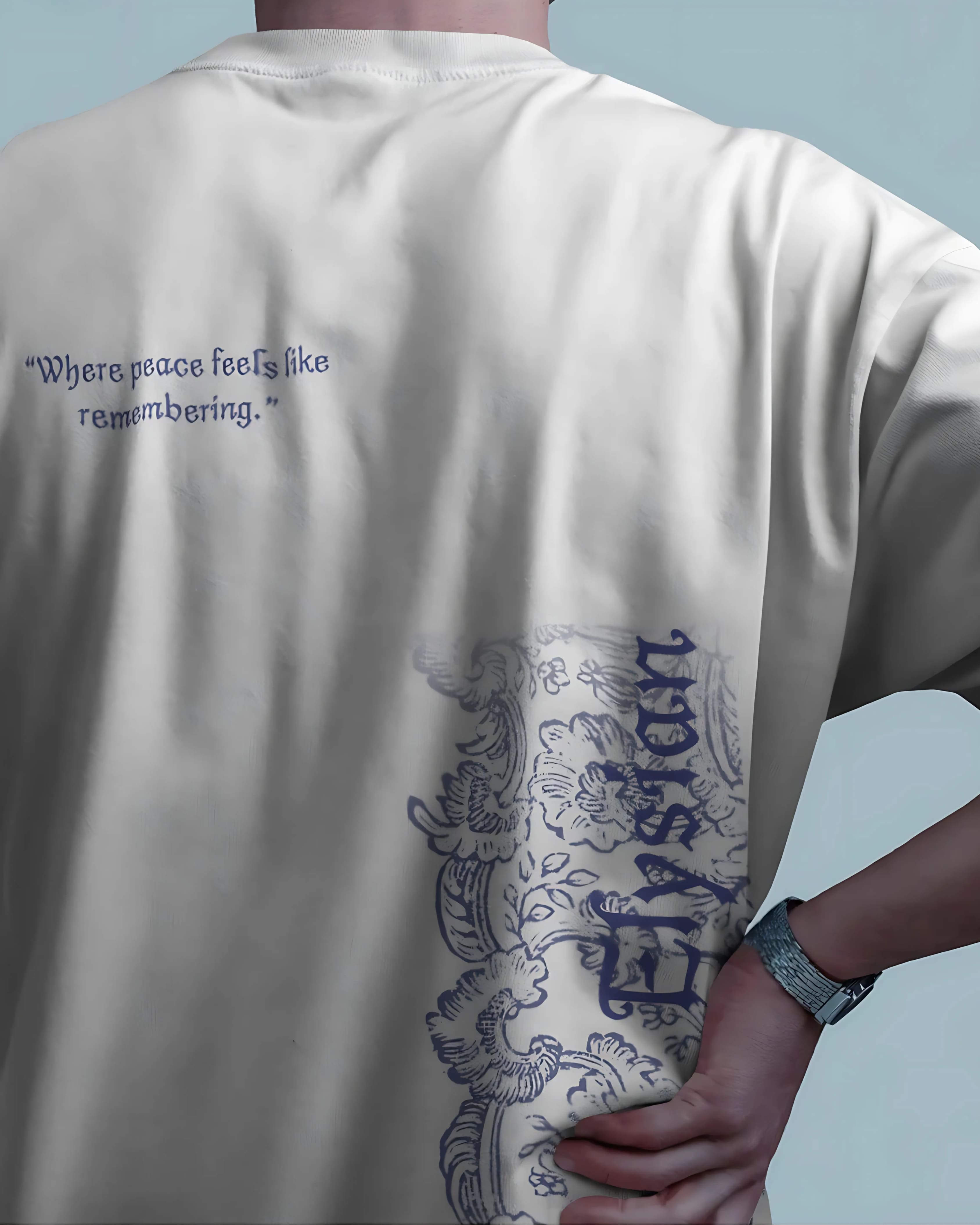 Elysian – Oversized White Graphic T-Shirt